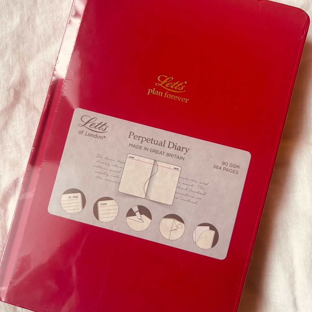 Lett’s of London Perpetual Diary in red